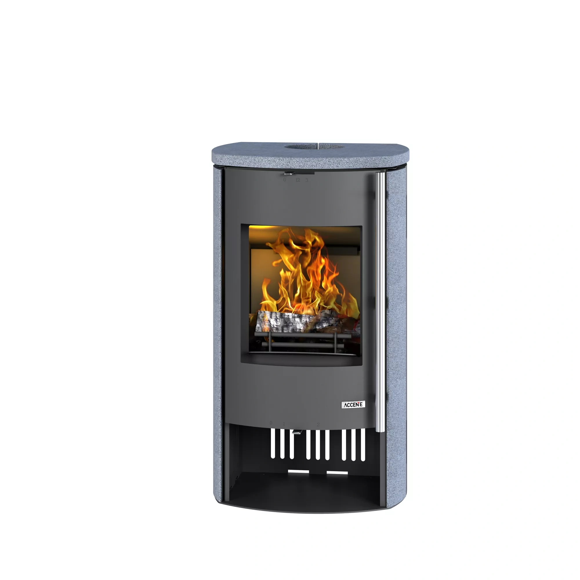 ACCENTE Kaminofen „Nyborg 4.0 GTS“ – Naturstein Grau, 7 kW