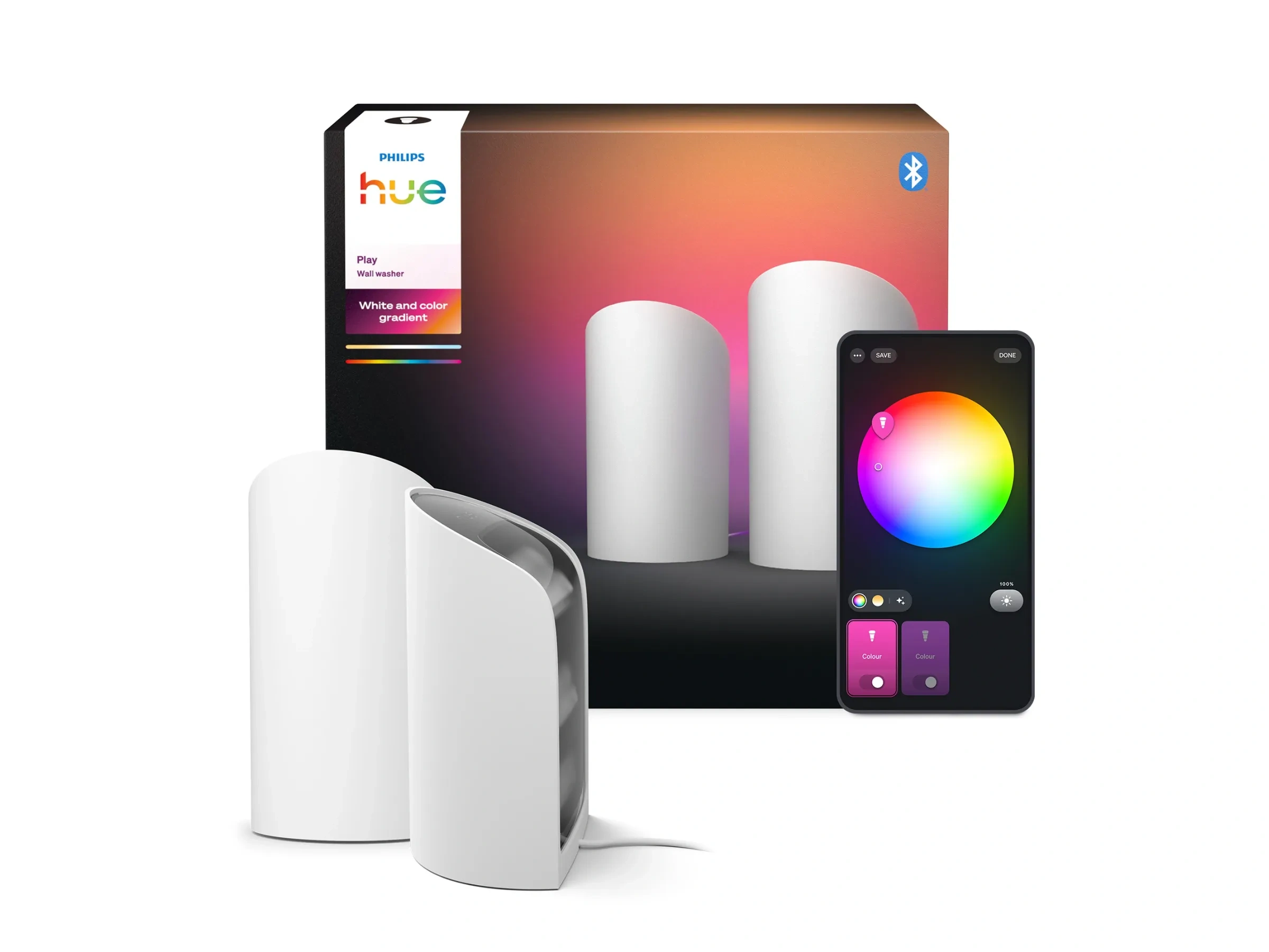 Philips Hue LED-Wallwasher Play CCT 15,7 cm x 9,1 cm Doppelpack Weiß Philips Hue LED-Wallwasher Play CCT 15,7 cm x 9,1 cm Doppelpack Weiß