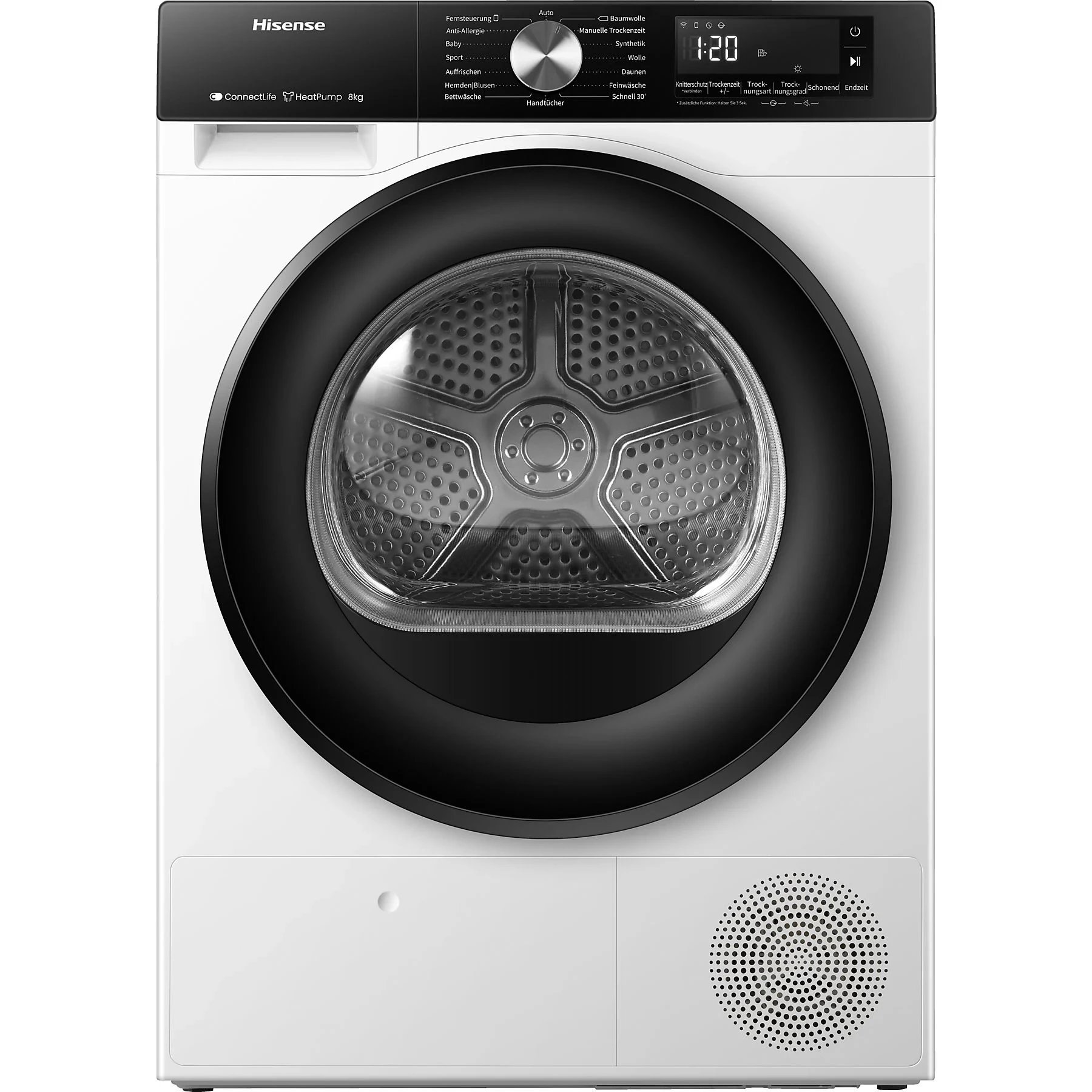Hisense DH3S802BW3 Wärmepumpentrockner – 8 kg, Dampffunktion, App-Steuerung, weiß