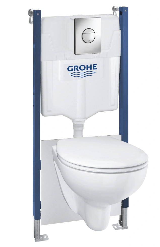 Grohe Wand-WC Komplettset Solido Compact 5in1, chrom / alpinweiß Grohe Wand-WC Komplettset Solido Compact 5in1, chrom / alpinweiß